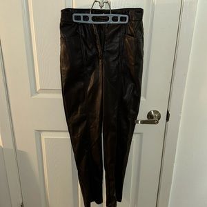 Lulu’s Dark Brown Cropped Leather Pants